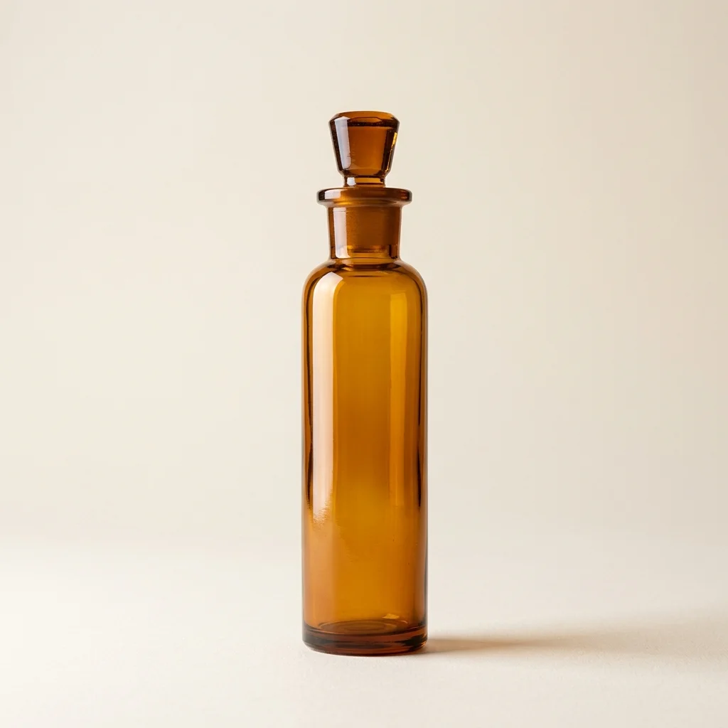 1925 Tall Amber Glass Studio Cylinder Flacon