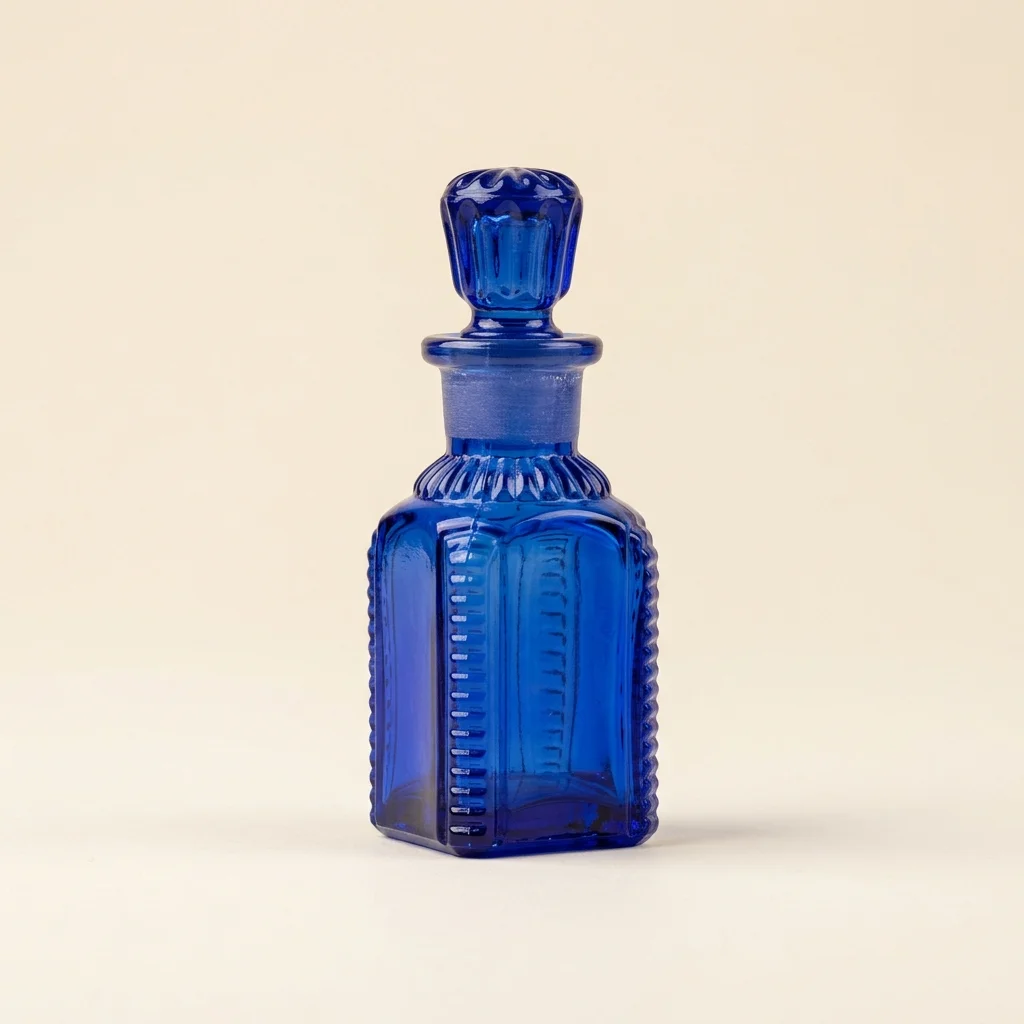 Edwardian Pressed Cobalt Glass Decorative Display Vessel