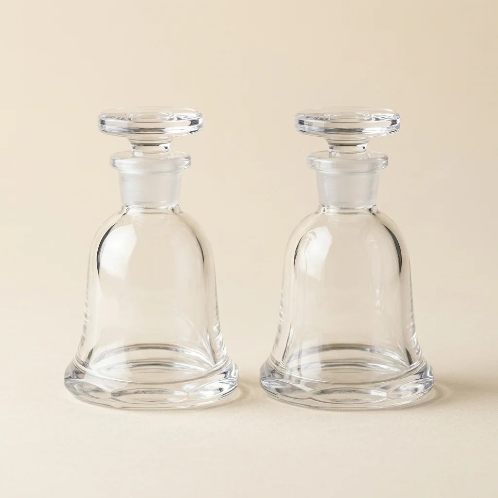 Pair of Precision Ground-Glass Bell Display Flacons