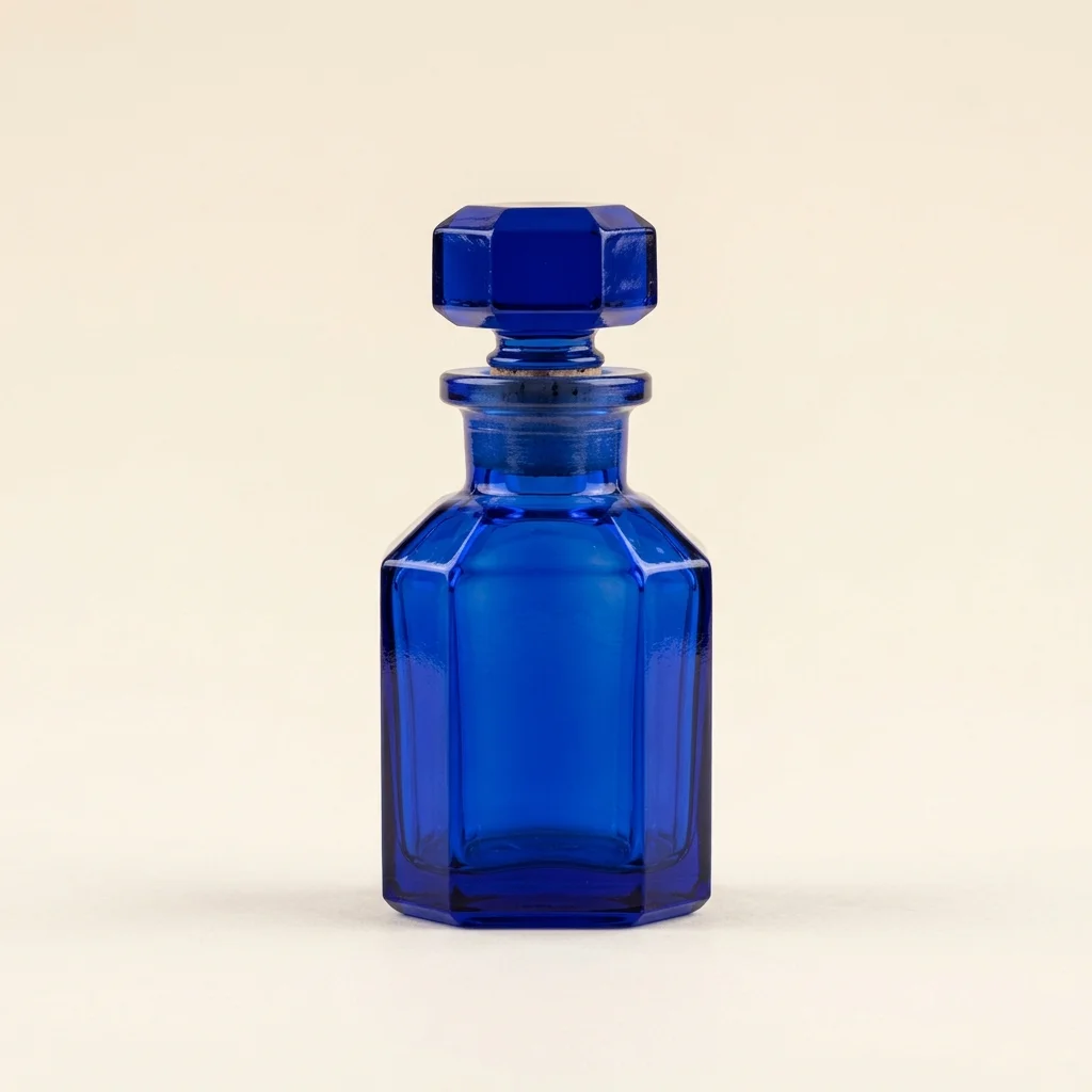 1928 Octagonal Cobalt Blue Glass Decorative Flacon