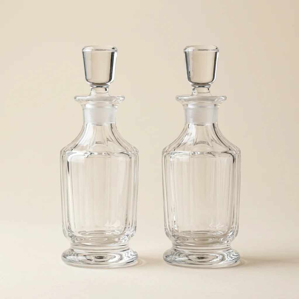 Dual-Stopper Twin Decorative Glass Flacon Pair