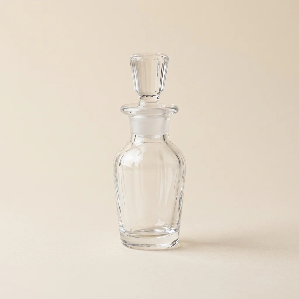Mouth-Blown Clear Flint Glass Miniature Flacon