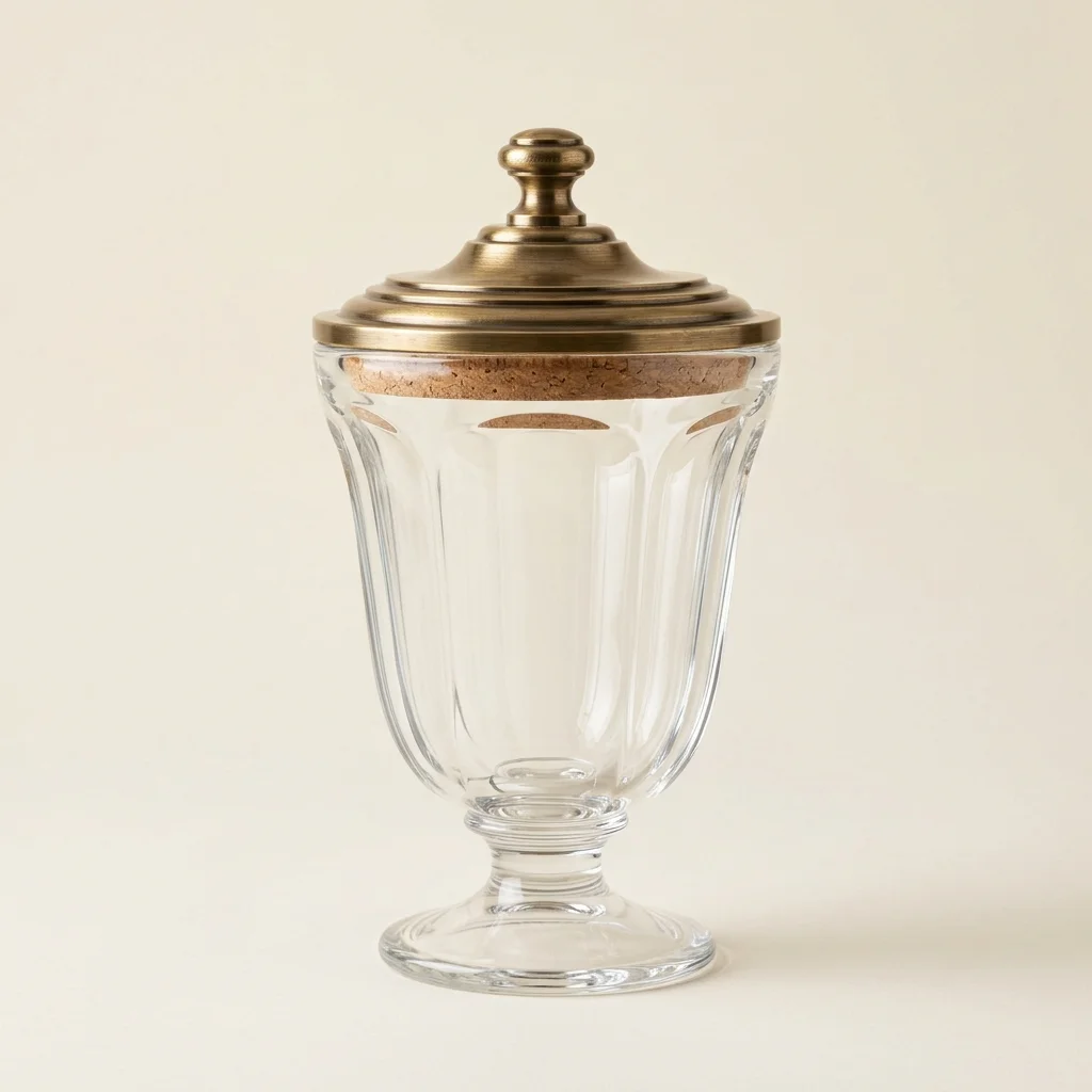 Archival Countertop Decorative Display Urn with Turned Brass Lid
