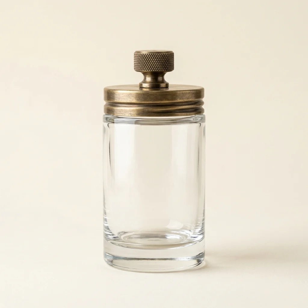 Solid Turned Brass Collared Display Canister (Turned Finial)