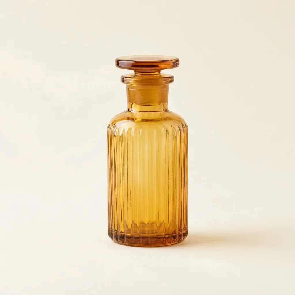 1924 Fluted Amber Glass Flacon (Penny Stopper Edition)