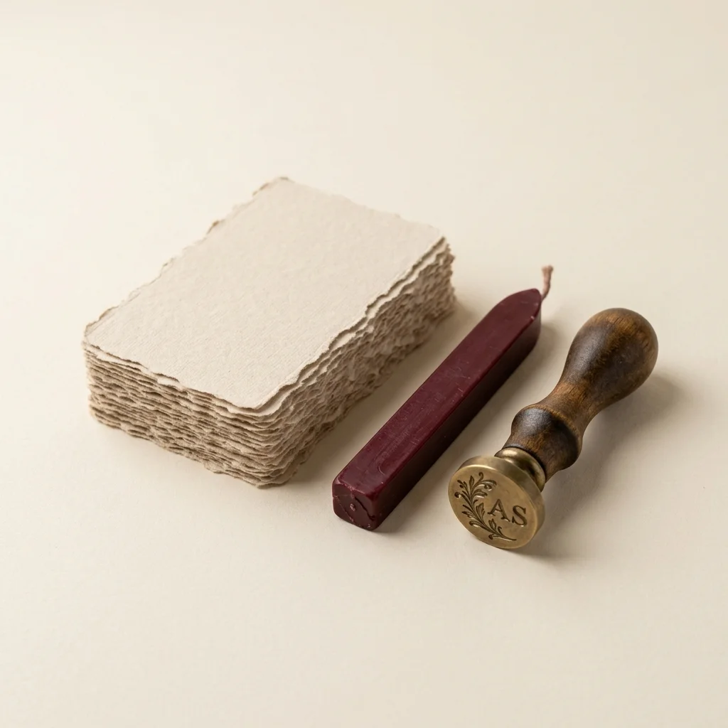 Archival Cotton Deckle-Edge Studio Labels & Sealing Wax Kit
